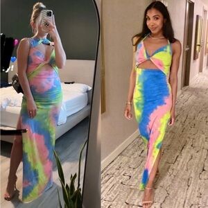Vibrant Tie-Dye Maxi Dress